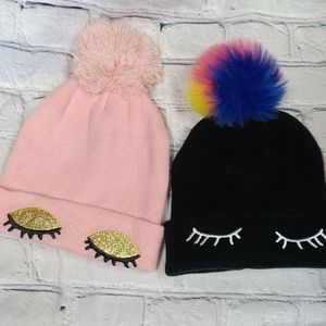 Brand NEW Women/Girl's Cuffed Pom Beanies